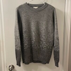 H&M chunky knit oversized metallic ombré crewneck sweater in grey.